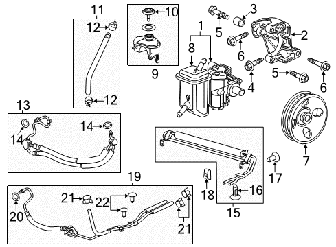 2012 Chevy Impala P/S Pump & Hoses, Steering Gear & Linkage Diagram