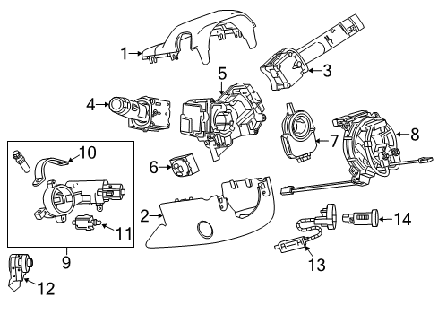 2019 Chevy Impala Shroud, Switches & Levers Diagram