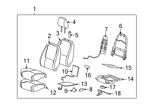 2008 Pontiac Torrent Cushion Frame Diagram for 89041725
