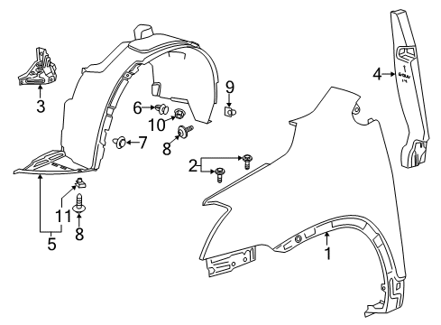 2022 Chevy Trax Fender & Components Diagram