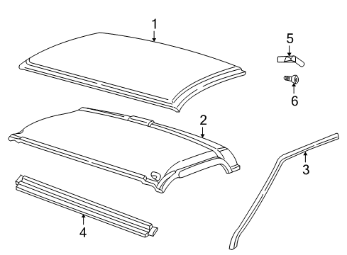1997 GMC C1500 Roof & Components Diagram