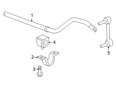 2008 Hummer H3 Stabilizer Bar & Components - Front Diagram