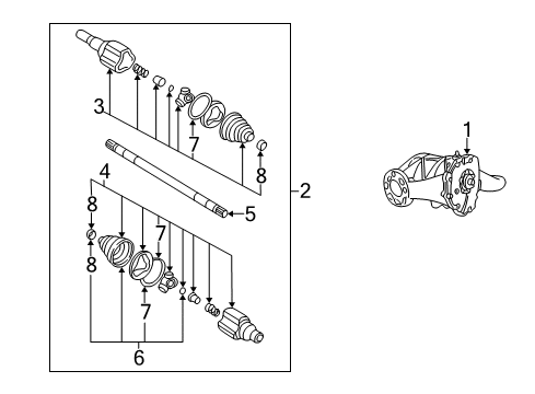 2002 Buick Rendezvous Axle & Differential - Rear Diagram