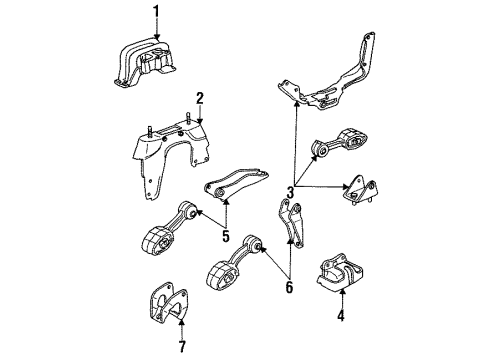 1993 Saturn SC1 Mount Bracket Nut Diagram for 21006320