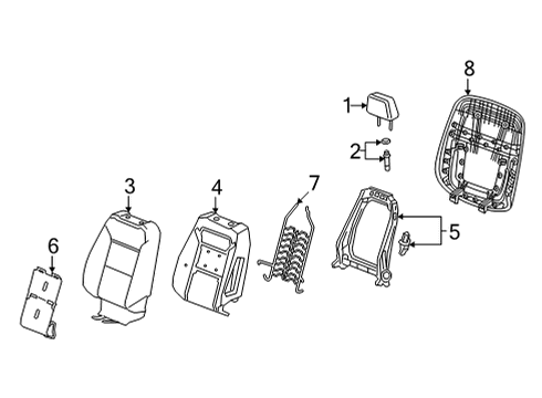 2023 Cadillac Escalade ESV Driver Seat Components Diagram
