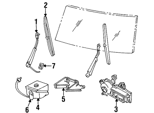 1993 GMC P3500 Wiper & Washer Components Diagram