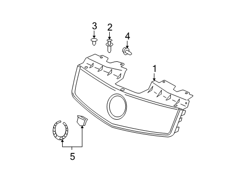 2005 Cadillac CTS Grille & Components Diagram