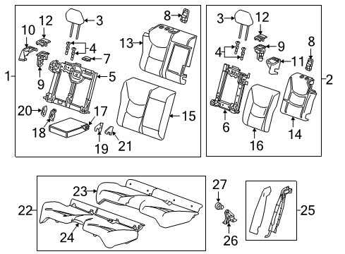 2018 Chevy Volt Rear Seat Components Diagram