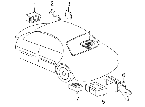 2000 Pontiac Bonneville Front Driver Speaker Diagram for 25659196