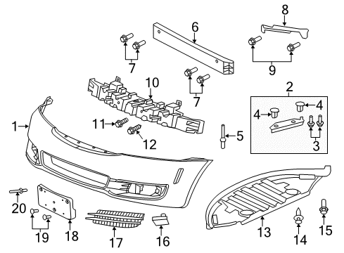 2013 Chevy Caprice Front Bumper Diagram