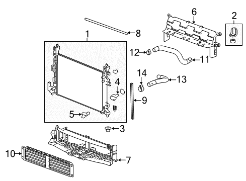 2019 Chevy Bolt EV Radiator & Components Diagram