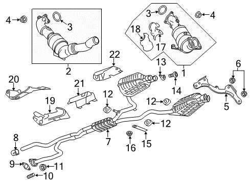 2017 Cadillac CT6 Catalytic Converter Stud Diagram for 11546770
