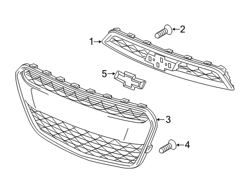 2022 Chevy Spark Grille & Components Diagram