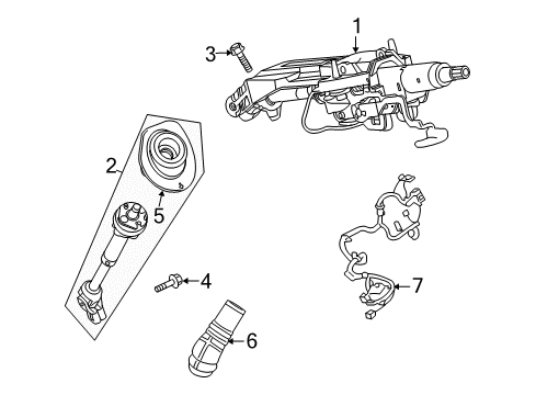 2008 Saturn Outlook Steering Column Diagram for 23301175