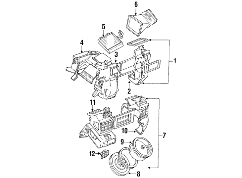 1998 Chevy Tracker Heater Core Diagram for 96066228
