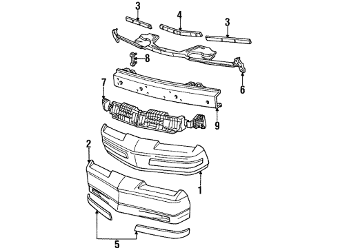 1987 Pontiac Firebird Front Bumper Diagram