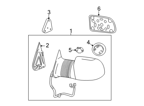 2004 GMC Sierra 2500 Outside Mirrors Diagram 2 - Thumbnail