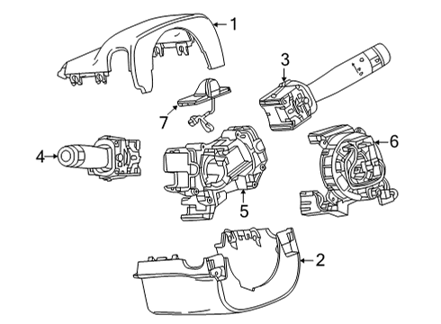 2021 Cadillac CT4 Shroud, Switches & Levers Diagram