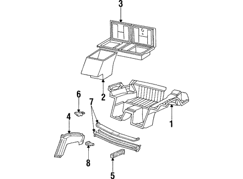 1985 Chevy Corvette Rear Crossmember Diagram for 14069823