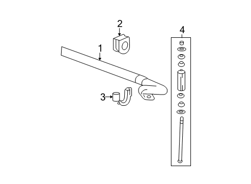 2007 Cadillac Escalade EXT Stabilizer Bar & Components - Front Diagram