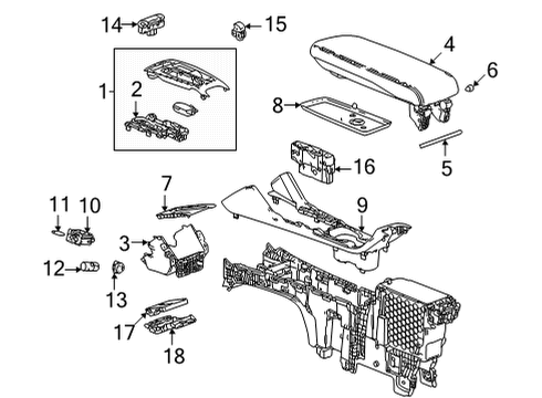 2023 Chevy Bolt EV Center Console Diagram 3 - Thumbnail