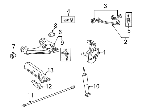 2007 Chevy Express 3500 Front Suspension Components, Lower Control Arm, Upper Control Arm, Stabilizer Bar Diagram