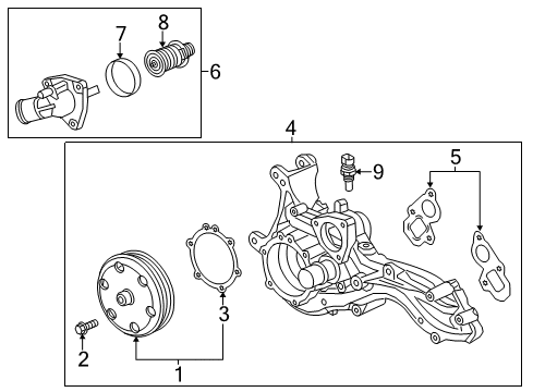 2017 Chevy Corvette Cooling System, Radiator, Water Pump, Cooling Fan Diagram