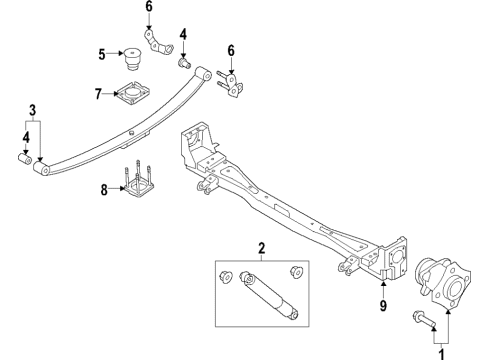 2016 Chevy City Express Rear Suspension, Suspension Components Diagram