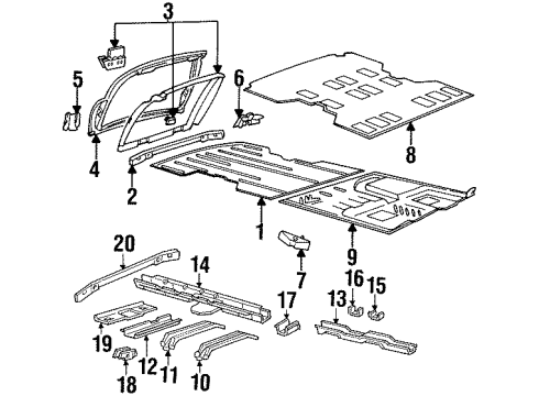 1994 Oldsmobile Silhouette Rear Floor Pan Diagram for 12513090