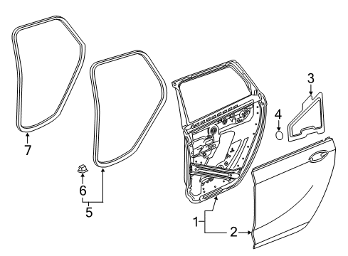 2018 Buick Regal TourX Rear Door Diagram