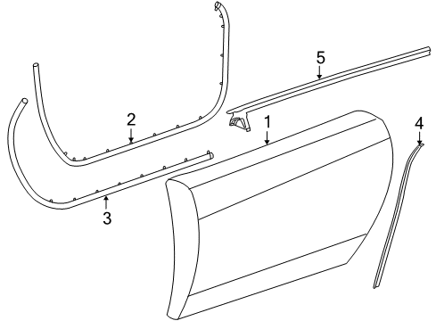 2007 Cadillac XLR Door & Components Diagram
