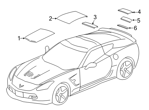 2017 Chevy Corvette Stripe Tape Diagram
