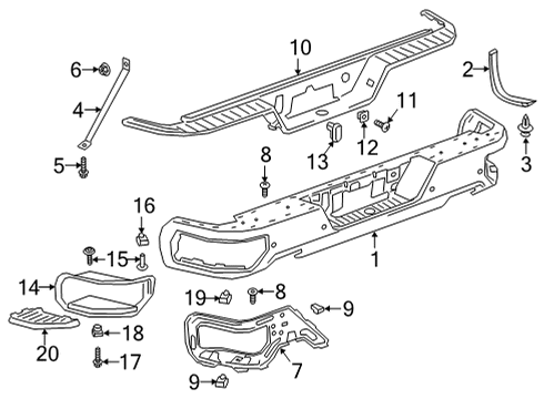 2024 GMC Sierra 3500 HD Bumper & Components - Rear Diagram
