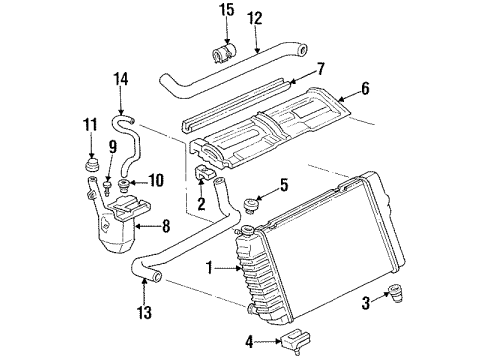 1995 Pontiac Firebird Radiator & Components Diagram