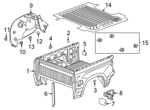 2021 GMC Sierra 1500 Pick Up Box Diagram 2 - Thumbnail
