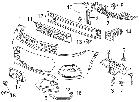 2022 Chevy Trax Bumper & Components - Front Diagram