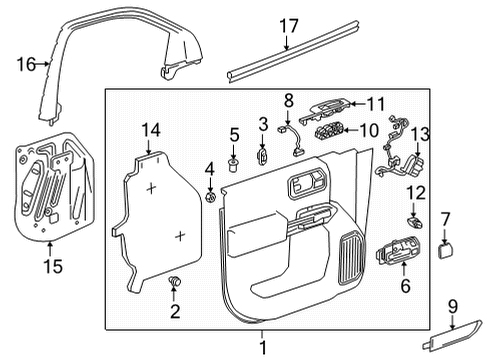 2020 Chevy Silverado 2500 HD Interior Trim - Front Door Diagram