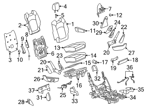 2009 Saturn Outlook Second Row Seats Diagram 4 - Thumbnail