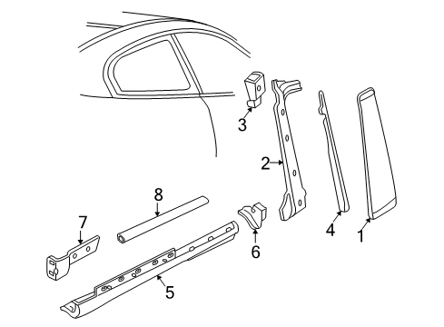 2005 Pontiac GTO Weatherstrip Diagram for 92115954