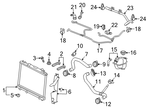 2012 Cadillac CTS Radiator & Components Diagram 4 - Thumbnail