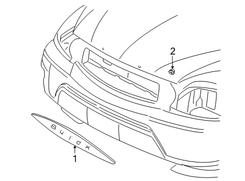 2002 Buick Rendezvous Exterior Trim - Hood Diagram