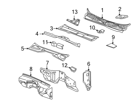 2005 Chevy Silverado 1500 Cab Cowl Diagram