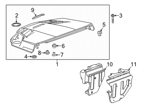 2022 Cadillac CT4 Engine Appearance Cover Diagram