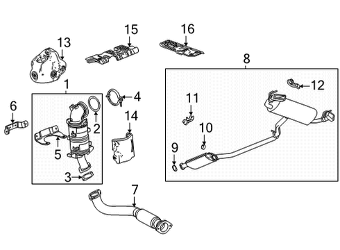 2023 Cadillac XT5 Exhaust Components Diagram