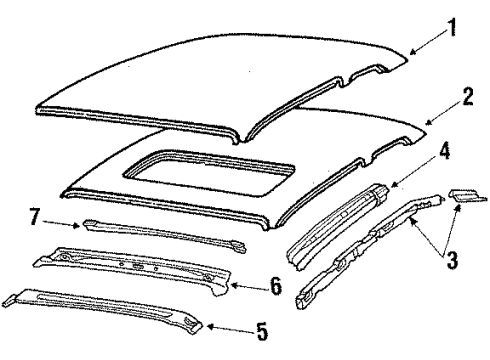 1985 Buick Somerset Regal Drip Molding, Driver Side Diagram for 20579863