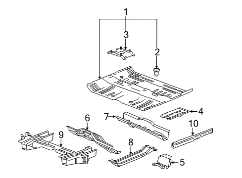 2007 Chevy Equinox Pillars, Rocker & Floor - Floor & Rails Diagram