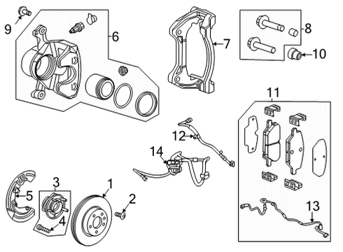 2022 Cadillac CT5 Caliper, Bronze, Driver Side Diagram for 84893059