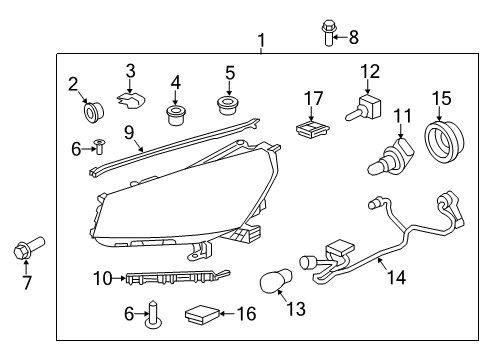 2013 GMC Acadia Combination Lamps Diagram