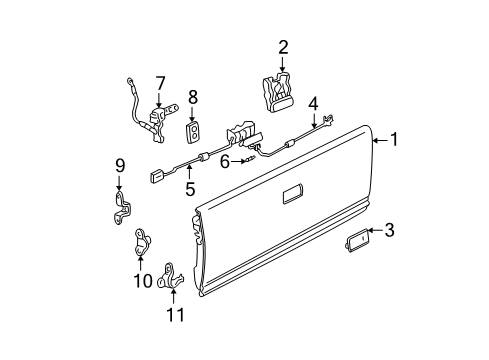 2000 GMC Sonoma Tail Gate Diagram
