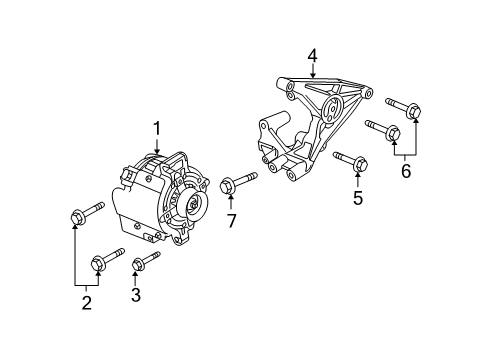 2007 Cadillac CTS Alternator Diagram for 84009372